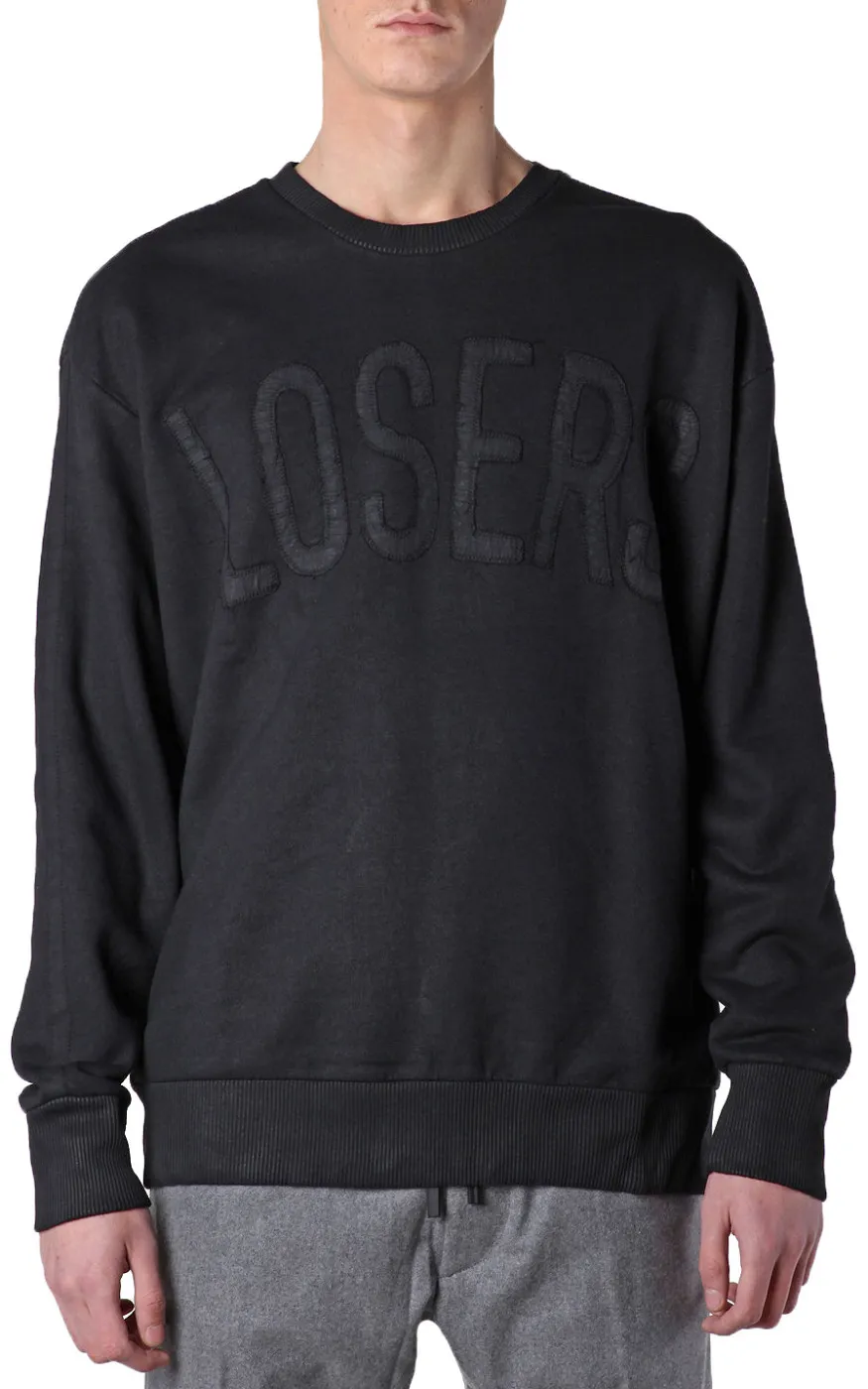 Diesel Men’s Black Cotton ‘S-Aster’ ‘Losers’ Sweatshirt Sweater